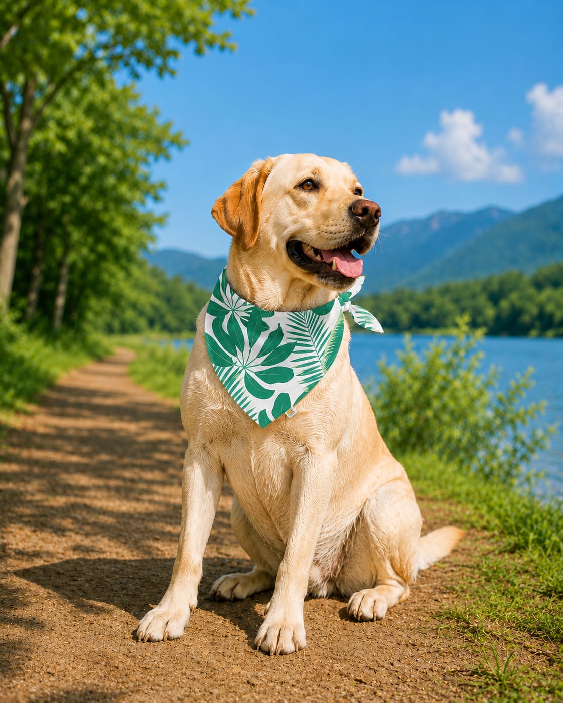 Limon & Rainforest Reversible Tie Knot Bandana