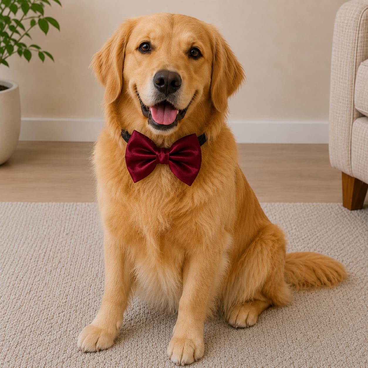 CHERRY RED  Satin Bow for  Dogs and Cats