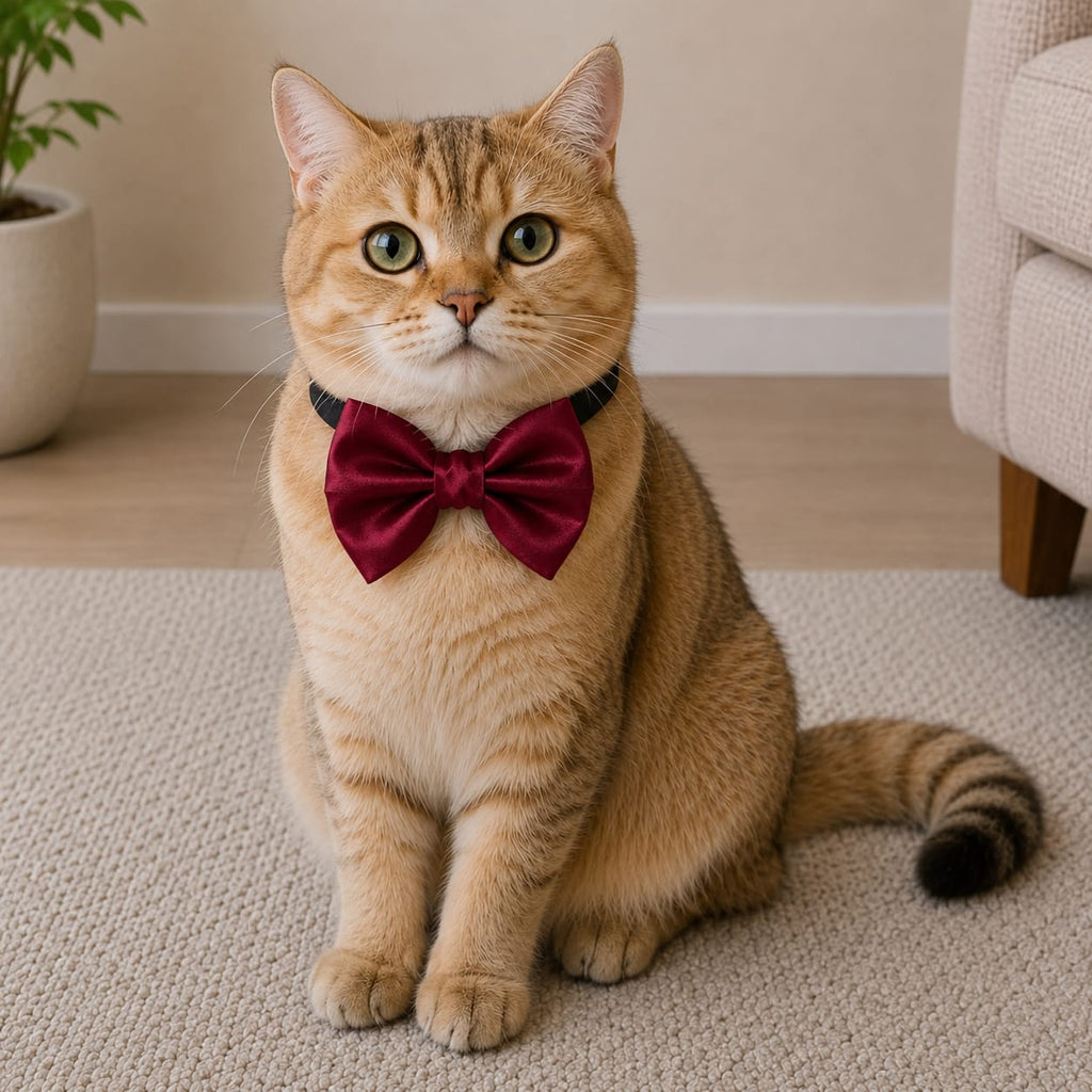 CHERRY RED  Satin Bow for  Dogs and Cats