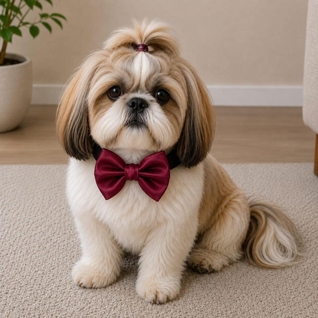 CHERRY RED  Satin Bow for  Dogs and Cats