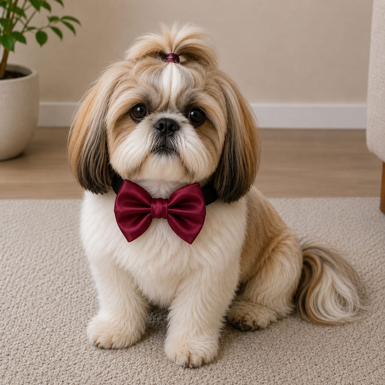 CHERRY RED  Satin Bow for  Dogs and Cats