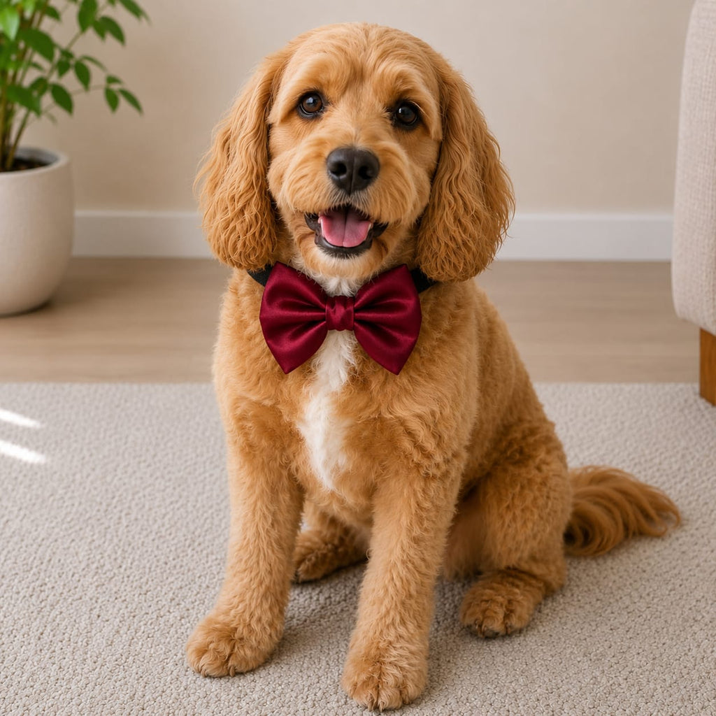 CHERRY RED  Satin Bow for  Dogs and Cats