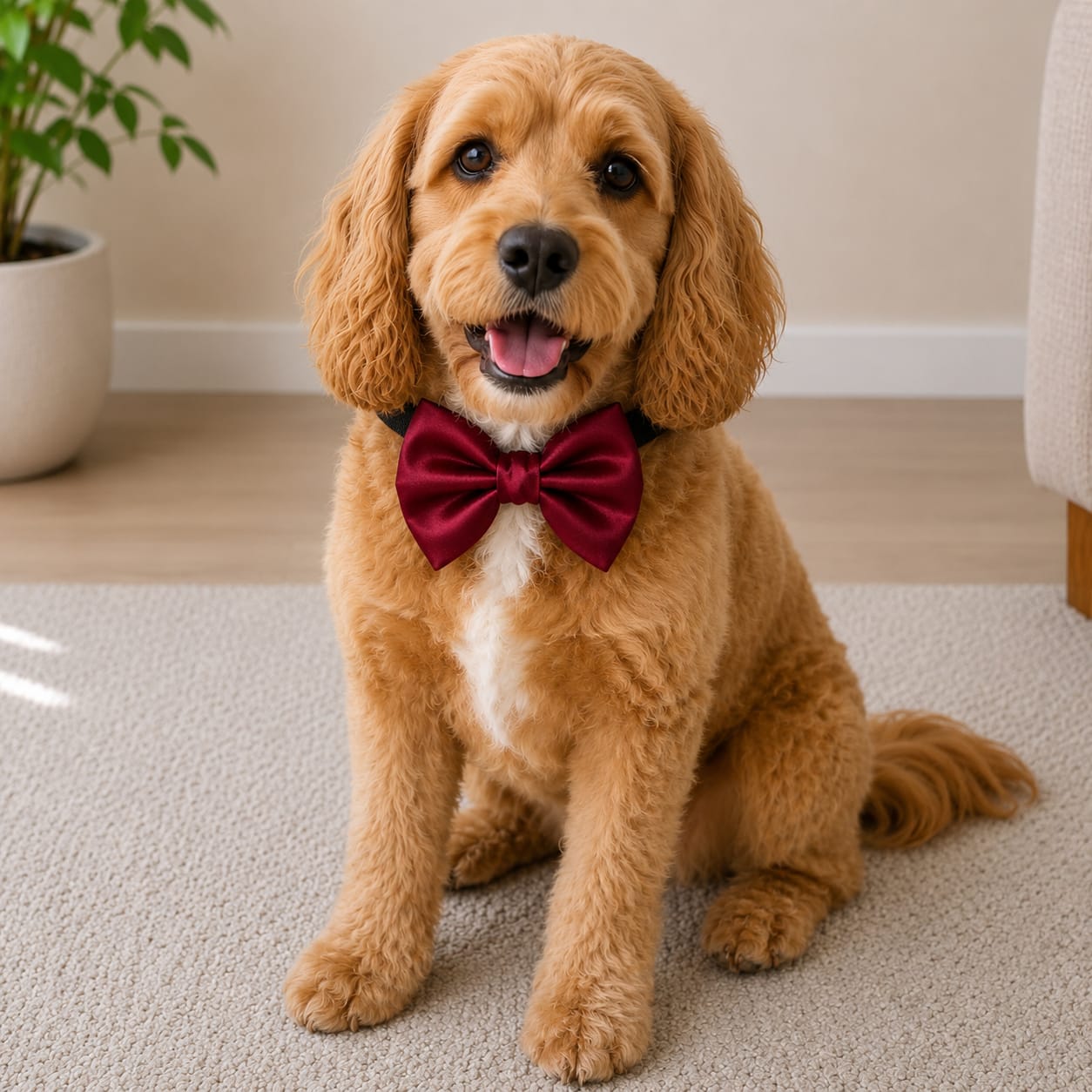 CHERRY RED  Satin Bow for  Dogs and Cats