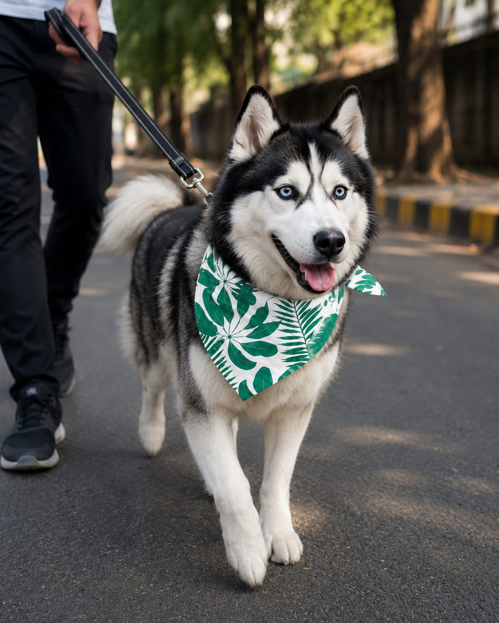 Limon & Rainforest Reversible Tie Knot Bandana