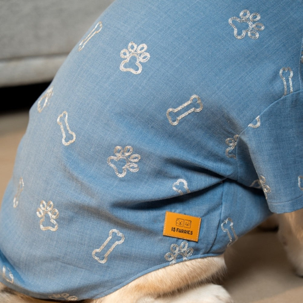 DESI DENIM DOG KURTA- BLUE