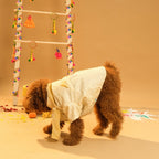 FURWALI FESTIVE DOG KURTA WITH DUPATTA- IVORY WHITE