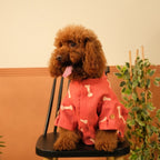 BONE EMBROIDERY DOG KURTA- CHERRY RED