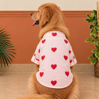 LINEN HEART EMBROIDERY DOG KURTA- BABY PINK