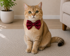 Pack of Two Satin  Bow for Dogs and Cats:  Red and Yellow