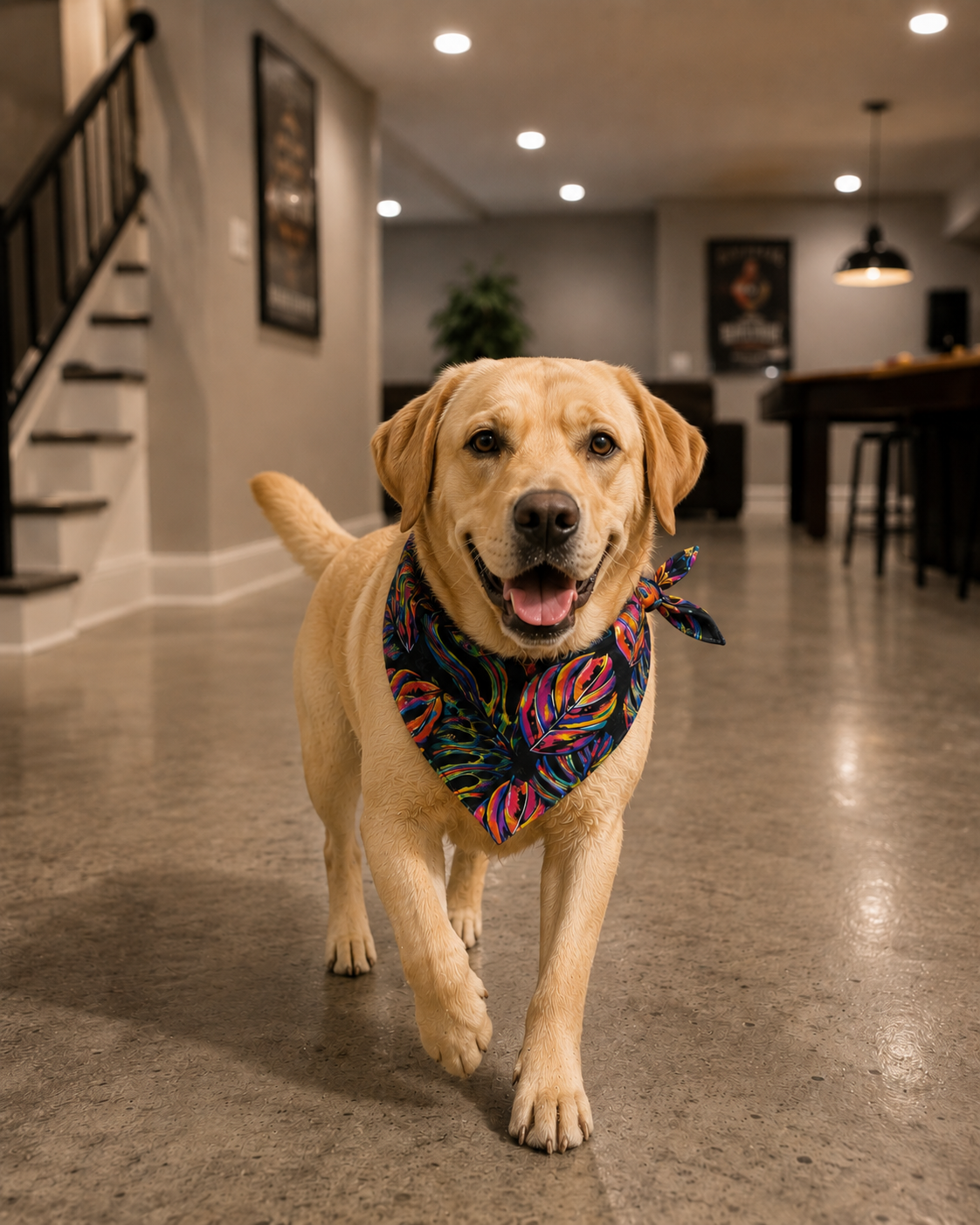 Evil Eye & Neon Tropical Reversible Tie Knot Bandana