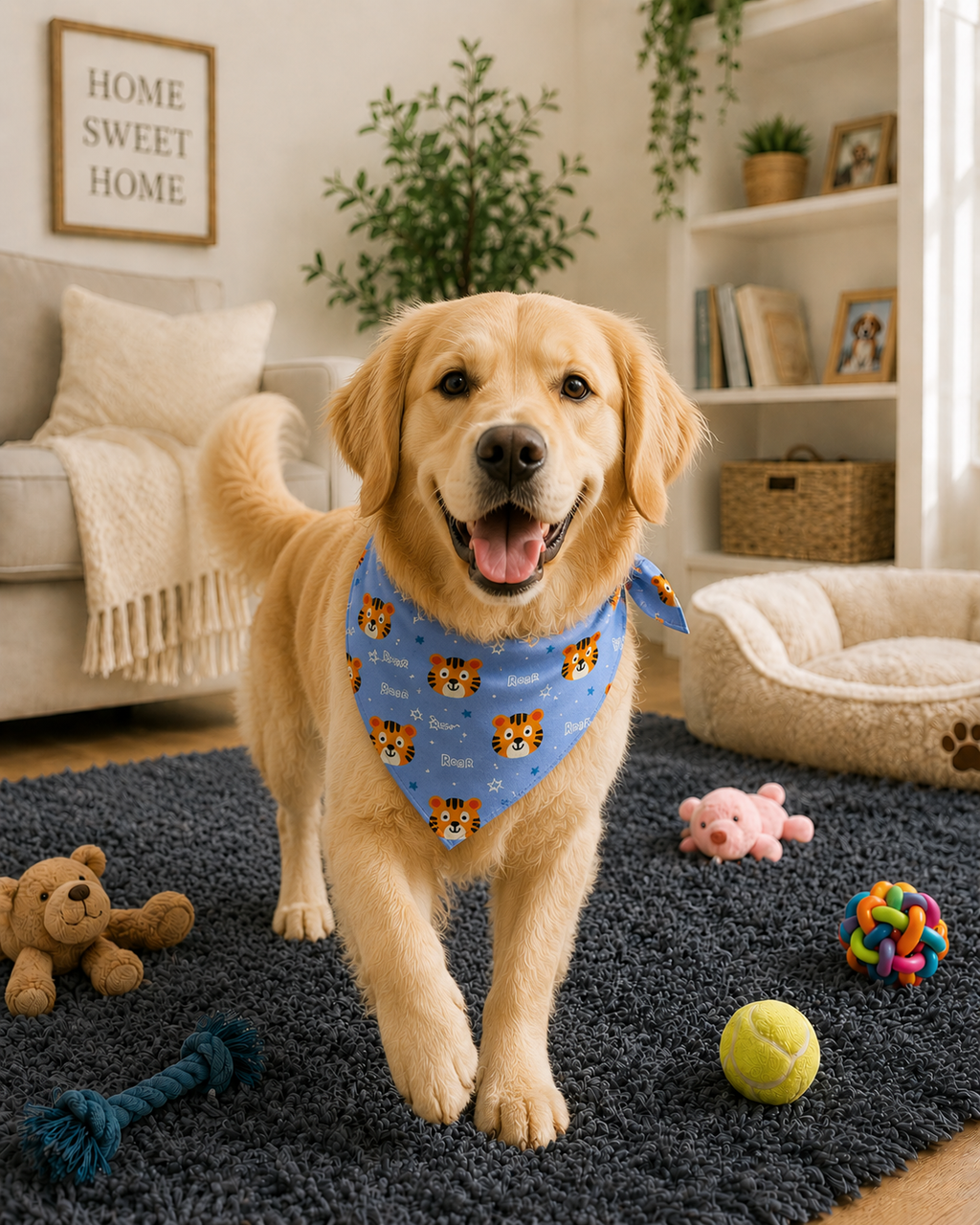Tiger & Monkey Reversible Tie Knot Bandana