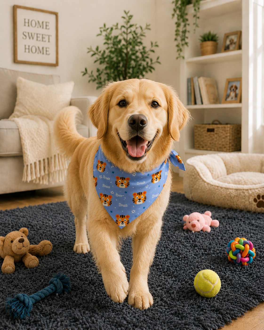 Tiger & Monkey Reversible Tie Knot Bandana
