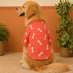 BONE EMBROIDERY DOG KURTA- CHERRY RED