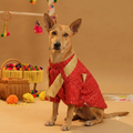 FURWALI FESTIVE DOG KURTA WITH DUPATTA- ROYAL RED