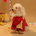 FURWALI FESTIVE DOG KURTA WITH DUPATTA- ROYAL RED